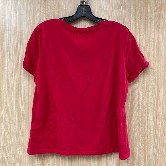 Ella Moss Red Embroidered T-shirt Size L - Picture 2 of 5